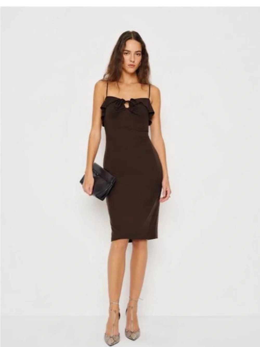 Reformation Jennie Knit Brown Dress NWT